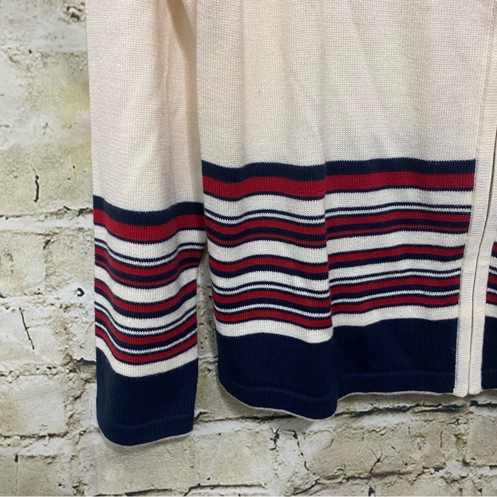 NWT Goodclothes Cream Red Blue Set Sail Zip Up Cardigan - Picture 3 of 5